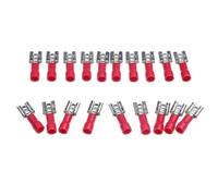 100Pcs 6.3mm Female Terminals Red Quick Spade Wire Connector Insulated Electrical Crimp Terminals Set Quick Disconnects 22-18AWG