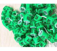 100PCS 8MM Personalizado Personal Colorido Todo Plástico Paloma Paloma Paloma Paloma Pierna Anillo Bandas Verde