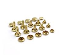 100pcs-8x12mm Remaches redondos de latón de doble tapa Espárragos de colisión de uñas Bolsa de artesanía de cuero Cinturón Decoración de zapatos de ropa