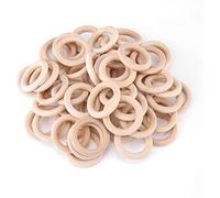 100PCS Anillos de artesanía de madera natural 55 mm / 2.16 pulgadas Accesorios de fabricación de joyería Accesorio de fabricación de joyería de círculo de lazo de madera sin terminar