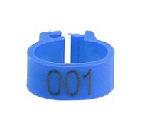 100PCS/Bag 8MM Anillos de Bandas de Paloma de plástico, 001-100 Anillos de Bandas de Patas de pájaro de Paloma de plástico numerados con número(Azul)