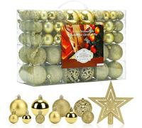100PCS Bolas de Navidad Bolas de árbol de Navidad Adorno de Pared Colgante de Pared Adornos Decoraciones Árbol Bolas Decorativas Boda de Fiesta Suministro Hogar Decoraciones para Festivales（Oro）
