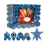 100PCS Bolas de Navidad Bolas de árbol de Navidad Adorno de Pared Colgante de Pared Adornos Decoraciones Árbol Bolas Decorativas Hogar Decoraciones para Festivales(Azul Marino)