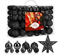 100PCS Bolas de Navidad Bolas de árbol de Navidad Adorno de Pared Colgante de Pared Adornos Decoraciones Árbol Bolas Decorativas Boda de Fiesta Suministro Hogar Decoraciones para Festivales（Negro）