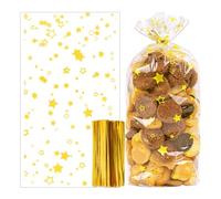100pcs Bolsa Celofán Navidad 24x14,5cm Bolsita Navideño Plástico Transparente para Chuches Galletas Regalo Infantiles