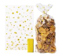 100pcs Bolsa Celofán Navidad 30x18CM Bolsita Navideño Plástico Transparente para Chuches Galletas Regalo Infantiles
