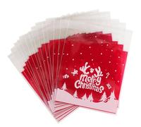 100pcs Bolsas Autoadhesivas Navidad Regalo Bolsita Celofán Navideña para Chuches Caramelos Galletas