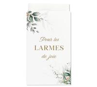 100pcs Bolsitas Papel Lágrimas de Felicidad Boda en Francés Pour Des Larmes de Joie Sobre para Pañuelos Toallas de papel Detalles para Boda (100)