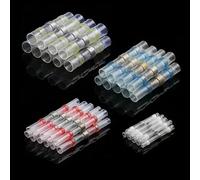 100pcs/box Solder Seal Wire Connectors Waterproof Heat Shrink Insulated Electrical Butt Splice Connector Terminals