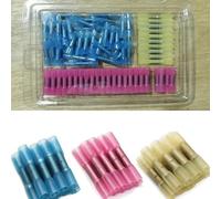 100PCS Boxed Electrical Wire Terminal Heat Shrink Butt Crimp Terminals Red Waterproof Insulated Seal Wire Connectors 22-10 AWG