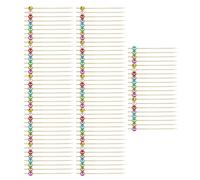 100pcs Cocktail Picks | 12cm Bamboo Disco Fruit Skewers Decorative Party Toothpicks | BBQ Charcuterie Fruit Drink Garnish Sticks Event Supplies | Elegant Serving Picks