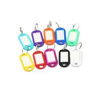 100Pcs Colorful Keychain Key Tag Label ID Name Room Address TEL Number Marker Baggage With Split Ring para