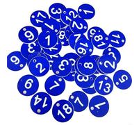 100PCS Count Plastic Number Tag Round Label Door For Key For Live Para IdentificacióN(Blue)