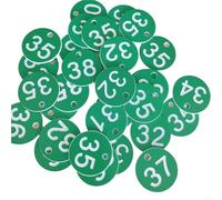 100PCS Count Plastic Number Tag Round Label Door For Key For Live Para IdentificacióN(Green)