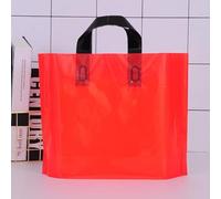 100pcs Custom Logo Colorful Shopping Bags With Handle Plastic Gift Bag Print One Color Logo On Double-sided Free Design Print-red,100pcs blank bag,35x25x10cm