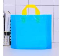 100pcs Custom Logo Colorful Shopping Bags With Handle Plastic Gift Bag Print One Color Logo On Double-sided Free Design Print-blue,100pcs blank bag,30x20x8cm