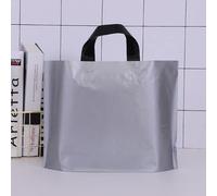 100pcs Custom Logo Colorful Shopping Bags With Handle Plastic Gift Bag Print One Color Logo On Double-sided Free Design Print-Silver, 100pcs logo print,50x40x10cm