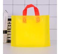 100pcs Custom Logo Colorful Shopping Bags With Handle Plastic Gift Bag Print One Color Logo On Double-sided Free Design Print-yellow,100pcs blank bag,35x25x10cm