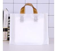 100pcs Custom Logo Colorful Shopping Bags With Handle Plastic Gift Bag Print One Color Logo On Double-sided Free Design Print-white B, 100pcs blank bag,30x20x8cm