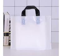 100pcs Custom Logo Colorful Shopping Bags With Handle Plastic Gift Bag Print One Color Logo On Double-sided Free Design Print-white A,100pcs blank bag,35x25x10cm