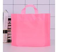 100pcs Custom Logo Colorful Shopping Bags With Handle Plastic Gift Bag Print One Color Logo On Double-sided Free Design Print-pink,100pcs blank bag,40x30x10cm