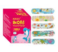 100PCS Cute Cartoon Vendajes Resistentes al Agua Vendajes-Cartoon Patrón Impermeable Ventilar Hemostasia Kid Band Aid Pegatinas Vendaje Adhesivo Herida para Niños