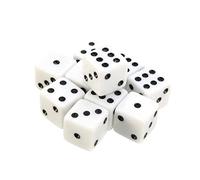 100pcs Dados Blancos de 8 mm con Puntos Negros de Seis Lados decisos Die Game Cubes