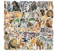 100PCS de Pegatinas Animales Autoadhesivas Acuarelas encantadoras, pegatina impermeable, pegatina de animal colorida para portátil, maletas, teléfono móvil, refrigerador