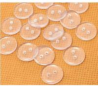 100Pcs de Ropa de Resina Botones - 2 Agujeros Transparentes Botones de Costura Artesanía Bricolaje Botones Redondos Camisa Conjunto de Accesorios de Costura (10mm)