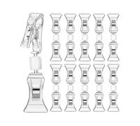 100pcs Double Sided Sign Clips Sign Display Mini Clip Clear Rotatable Merchandise Clip On Sign Hold