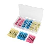 100Pcs Electrical Wire Splice Cable Crimp Terminals Connectors AWG 22-10 Waterproof Heat Shrink Butt Connectors Kit