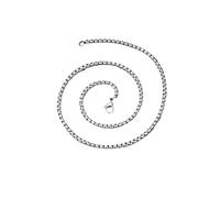 100PCS Fashion Stainless Steel Square Pearl Chain Box Necklace for Men Women Sliver Color Popcorn Rolo Punk Hip Hop Jewelry Para Manualidades(65cm,3.0mm)