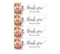 100PCS Gracias por apoyar a My Small Business Stickers Etiquetas de sellado hermosas Acuarela Pink Blue Gift Wrapping Party Gift-100pcs-2.5X7.5cm