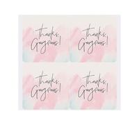 100PCS Gracias por apoyar a My Small Business Stickers Etiquetas de sellado hermosas Acuarela Pink Blue Gift Wrapping Party Gift-Type 3-100pcs