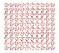 100Pcs Hand Shaped Paper Clips Metal Rustproof Office School Supplies Mini Paperclip for Document Organization File Fixing Bookmark Christmas Gifts (Red)