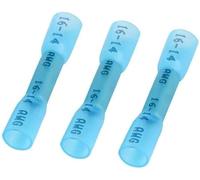 100pcs Heat Shrink Butt Connectors, 16-14AWG Waterproof Wire Connectors Terminals, Insulated Waterproof Electrical Wire Connectors, Automotive Wire Crimp Terminals Butt Splices (Blue)