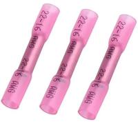 100pcs Heat Shrink Butt Connectors, 22-16 AWG Waterproof Wire Connectors Terminals, Insulated Waterproof Electrical Wire Connectors, Automotive Wire Crimp Terminals Butt Splices (rojo)