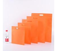 100pcs Logotipo personalizado Bolsa plana no tejida Bolsa de compras Bolsa de tela para ropa Pelucas Un color Impresión a doble cara Diseño libre Logo-naranja,100pcs impresión de logotipo,25x30cm