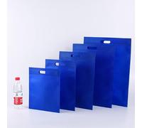 100pcs Logotipo personalizado Bolsa plana no tejida Bolsa de compras Bolsa de tela para ropa Pelucas Un color Impresión a doble cara Diseño libre Logo-Blue,100pcs logo printing,40x50cm
