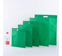 100pcs Logotipo personalizado Bolsa plana no tejida Bolsa de la compra Bolsa de tela para ropa Pelucas Un color Impresión a doble cara Diseño libre Logotipo-verde,100pcs logo printing,35x45cm