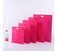 100pcs Logotipo personalizado Bolsa plana no tejida Bolsa de la compra Bolsa de tela para ropa Pelucas Un color Impresión a doble cara Diseño libre Logo-rose red,100pcs logo printing,40x50cm