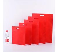 100pcs Logotipo personalizado Bolsa plana no tejida Bolsa de la compra Bolsa de tela para ropa Pelucas Un color Impresión a doble cara Diseño libre Logo-red,100pcs logo printing,25x30cm