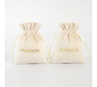 100pcs Logotipo Personalizado Terciopelo Joyas Organizador Regalo Bolsa pequeña Tocar Felpa Cordón Embalaje Bolsa de almacenamiento Favores de boda Bolsa-Beige con logotipo,8 x 10 m