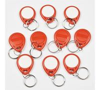 100Pcs/Lot 125KHz EM4305 T5577 RFID Key Fobs Proximity ABS Tags Read and Write Rewritable Duplicator Copier Access Control(Red)
