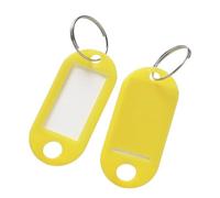 100pcs/Lot Colorful Plastic Tags Hotel Number Classification Card Key Label Name Baggage Tag ID With Split Ring Para IdentificacióN(Yellow)