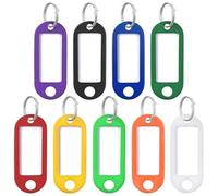 100pcs/lot Tough Plastic Key Tags With Split Ring Label Window For DIY Chain Kit Numbered Name Baggage Luggage Para IdentificacióN