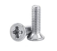 100Pcs M3 Tornillos de Cabeza Torniñlls de Cabeza Plana Tornillos de Cabeza Cruz de Acero Inoxidable SS304 Hilo Completo(M3×8mm)