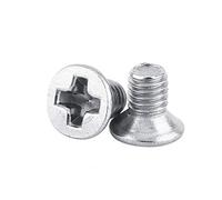 100Pcs M3 Tornillos de Cabeza Torniñlls de Cabeza Plana Tornillos de Cruz de Acero Inoxidable SS304 Hilo Completo(M3×6mm)