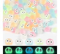 100pcs Mini Ladrillo Luminoso de Resina, Mini Muñeco Elfo en Miniatura Luminoso Multicolor para Decoración Casa de Juguetes del Acuario Paisaje Jardín, Relleno Huevos Pascua Artículos de Fiesta