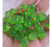 100pcs mini resina pato 15 mm dollhouse d? Cor glow en la oscuridad para la decoracin del acuario Micro Fairy Garden Landscape Hide Seek Party Toys